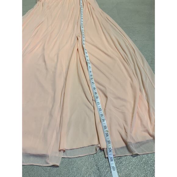 Davids Bridal Dress Womens 6 Bridesmaid One Shoulder Lace Chenille Maxi Dress - Picture 9 of 9